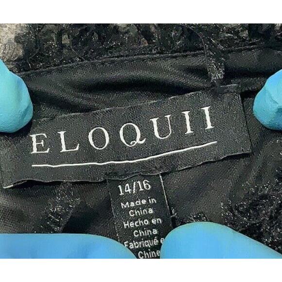 NWT ELOQUII Plus Black Furry Feather-like Bustier Size 14/16 NEW - Picture 5 of 7